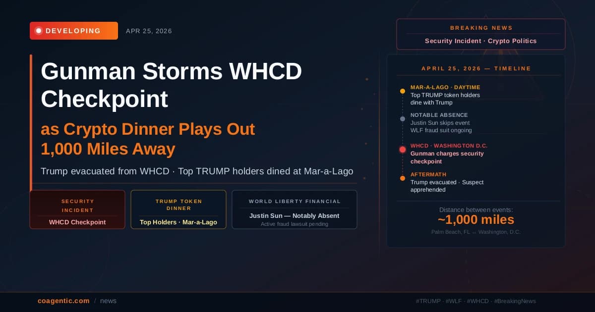 Gunman Storms WHCD Checkpoint as Trump's Crypto Dinner Plays Out 1,000 Miles Away