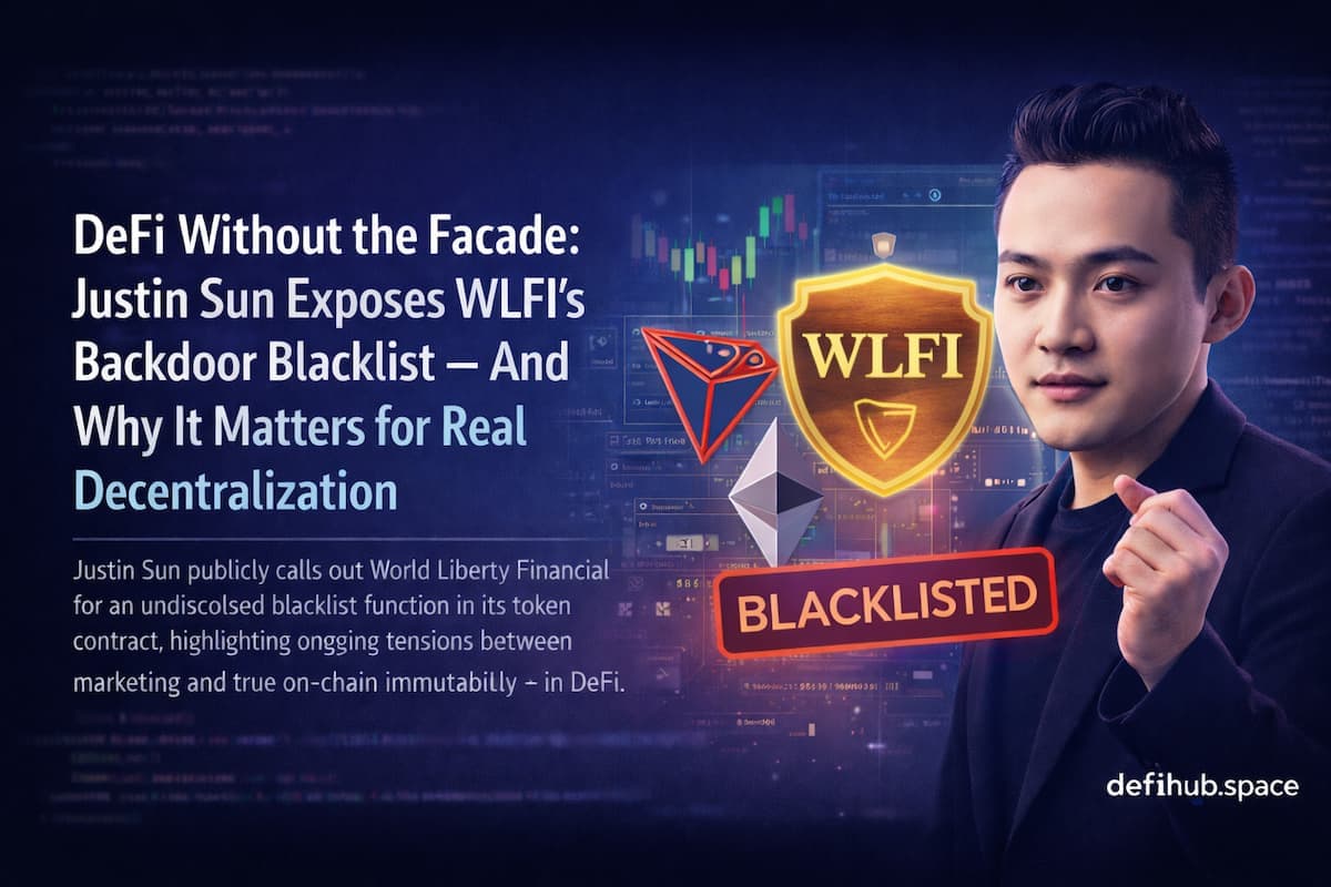 DeFi Without the Facade: Justin Sun Exposes WLFI’s Backdoor Blacklist — And Why It Matters for Real Decentralization